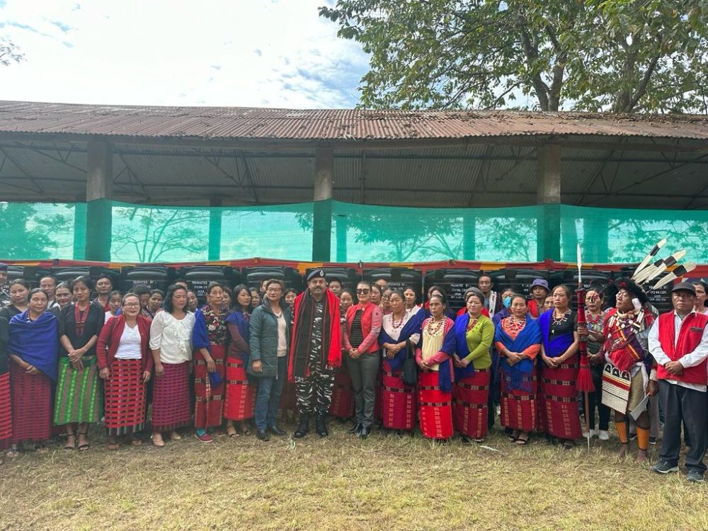 Ashok Kumar Yadav, Commandant-173 Bn CRPF and others during the civic action programme held at DEF Camp, Chuchuyimpang, Mokokchung on December 2.